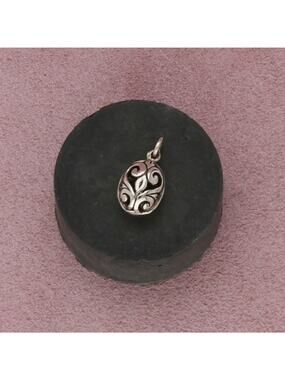 sterling silver scroll egg charm pendant